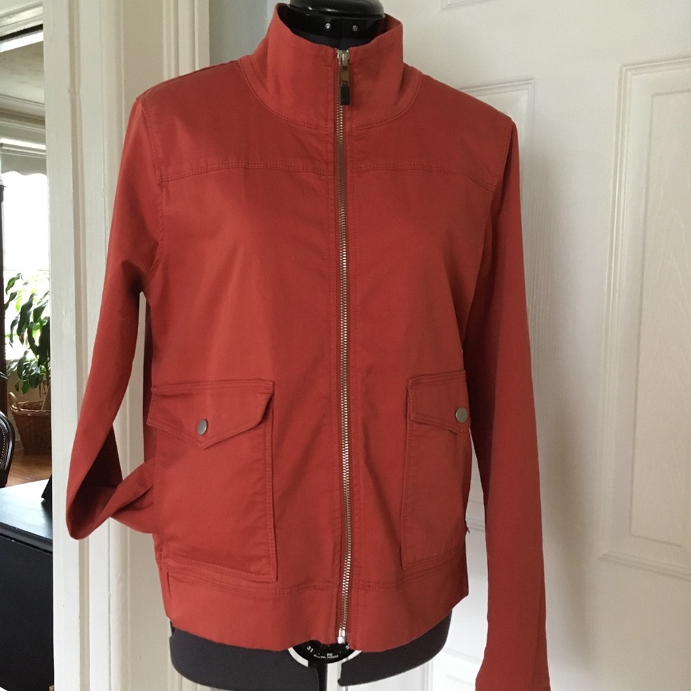 Lole Stretch Cotton Zip Front Jacket Terra Cotta